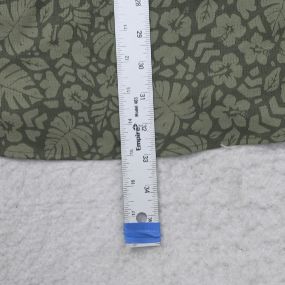 Duluth Trading Co Vented Fishing Shirt Mens 2XL Relaxed Fit Green Tropical Leaf